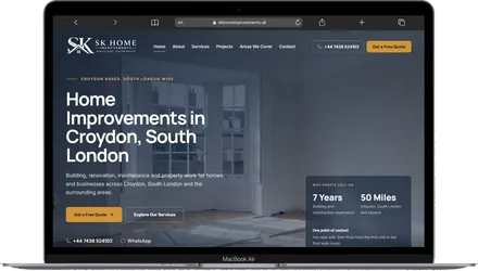 SK Home Improvements website built by Ecom Builder Pakistan