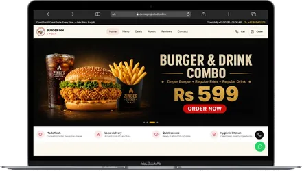 Burger Inn website built by Ecom Builder Pakistan