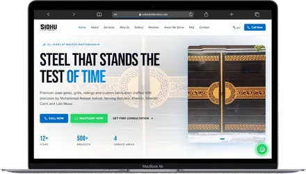 Sidhu Steel Workers website built by Ecom Builder Pakistan